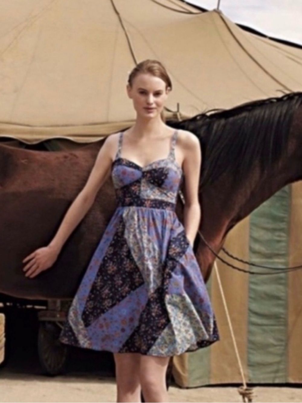 Maeve Anthropologie Collected Calico Patchwork Floral Dress